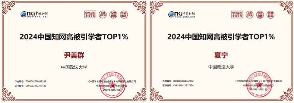 黑料网
两位教授入选2024中国知网高被引学者Top1%